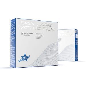 UNISTAR Skin Care tattoo film dressing - 5 pieces - 12,5 x 12,5 cm produs pentru protectie si ingrijire tatuaj UNISTAR Skin Care tattoo film dressing - 5 pieces - 12,5 x 12,5 cm produs pentru protectie si ingrijire tatuaj