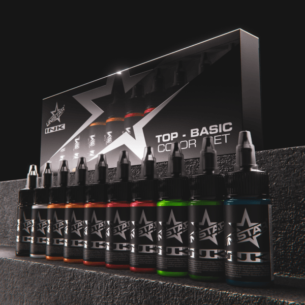 UNISTAR INK Top Basic Color Set 10 x 30 ml tus pentru tatuaj